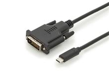 DIGITUS kabelový převodník USB C na DVI 2,0m, 1080p @ 60Hz zlacené konektory