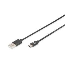 Digitus USB 3.1 Type-C připojovací kabel, typ C na A, M / M, 1,8 m, Super Speed, UL, bl