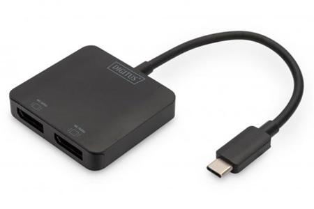 DIGITUS USB-C - 2x DP MST Video Hub DP 1.4,