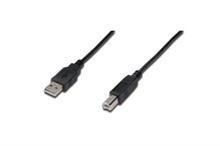 Digitus USB kabel A/samec na B-samec, 2x stíněný, Měď, černý, 5m 