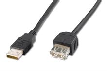 Digitus USB kabel prodlužovací A-A, 2xstíněný 3m, černý