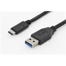 Digitus USB Type-C connection cable, type C to A M/M, 1.0m, Super Speed, bl