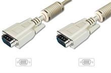 Digitus VGA Monitor connection cable, HD15, M/M, 1.8m, 3Coax/7C, 2xferrite, UL, be