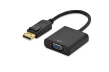 Ednet DisplayPort adapter cable, DP - HD15, M/F, 0.15m,w/interlock, DP 1.2 compatible, UL, CE, bl, gold