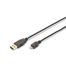 Ednet USB 2.0 connection cable, type  A - micro B M/M, 1.8m, USB 2.0 conform, gold, bl