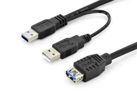 Ednet USB 3.0 Y-adapter, type 2xA to A M/M/F,