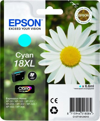 EPSON cartridge T1812 cyan (sedmikráska)