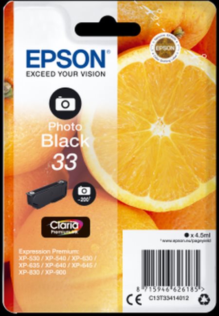 Epson Singlepack Photo Black 33 Claria Premium