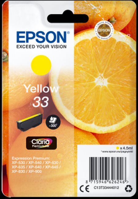 Epson Singlepack Yellow 33 Claria Premium