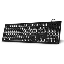 EVOLVEO K1010, tichá klávesnice s bílým podsvícením, CZ+SK, černá