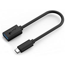 Genius ACC-C2AC, Redukce, USB 3.0, USB typ C na USB typ A, 21cm, černá