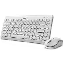 GENIUS LuxeMate Q8000, Set klávesnice a myši, bezdrátový, CZ+SK layout, 2,4GHz, mini USB přijímač, bílý