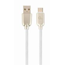 Kabel CABLEXPERT USB 2.0 AM na Type-C kabel (AM/CM), 1m, pogumovaný, bílý, blister, PREMIUM QUALITY