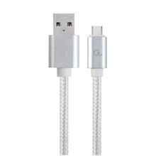 Kabel CABLEXPERT USB 3.0 AM na Type-C kabel (AM/CM), 1,8m, opletený, stříbrný, blister