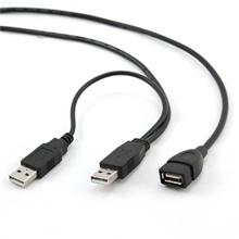 Kabel CABLEXPERT USB A-A 1m 2.0 prodlužovací DUÁLNÍ pro extra napájení