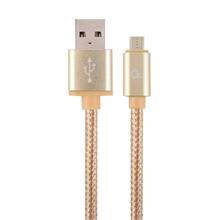 Kabel CABLEXPERT USB A Male/Micro B Male 2.0, 1,8m, opletený, zlatý, blister