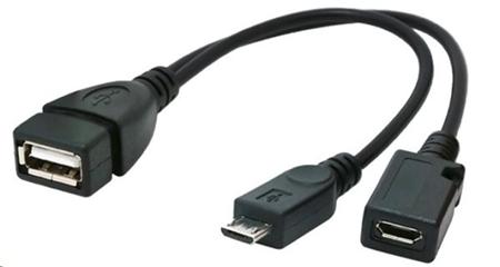 Kabel CABLEXPERT USB AF/micro BM + micro BF, OTG