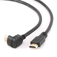 Kabel GEMBIRD HDMI-HDMI 1,8m, 1.4, M/M stíněný, zlacené kontakty, 90° lomený, černý