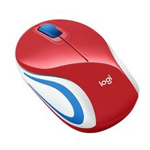 Logitech myš Wireless Mini Mouse M187, optická, 2 tlačítka, červená
