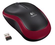 Logitech myš Wireless Mouse M185, optická, 2 tlačítka, červená