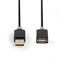 Nedis CCBW60010AT20 - USB 2.0 kabel | A Zástrčka - A Zásuvka | 2 m | Antracit