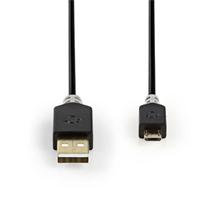 Nedis CCBW60500AT10 - USB 2.0 kabel | A Zástrčka - Micro B Zástrčka | 1 m | Antracit