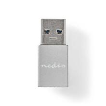 Nedis CCGB60925GY - USB-C Adaptér| USB 3.2 Gen 1 | USB-A Zástrčka | USB-C™ Zásuvka | 5 Gbps | Kulatý | Poniklované 