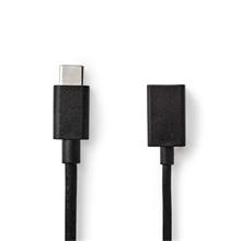 Nedis CCGB61710BK02 - USB 3.0 Kabel | Typ-C Zástrčka - A Zásuvka | 0,15 m | Černá barva