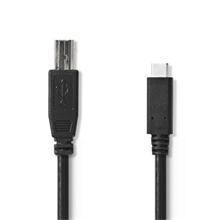 Nedis CCGP60650BK10 - USB 2.0 kabel | Typ-C Zástrčka – B Zástrčka | 1 m | Černá barva