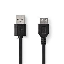 Nedis CCGT60010BK30 - USB 2.0 kabel | Zástrčka A – Zásuvka USB A | 3 m | Černá barva