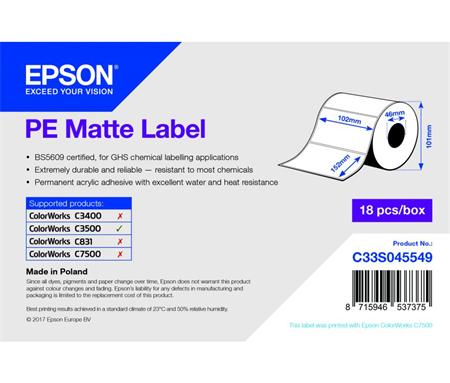 PE Matte Label Die-cut Roll: