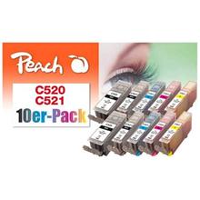PEACH kompatibilní cartridge Canon PGI-520/CLI-521, Combi pack(10) 8x10ml, 2xBlack, 2xCyan, 2xMagenta, 2xYellow, 2x Bla