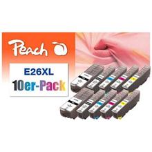 PEACH kompatibilní cartridge Epson No. 26XL, Combi pack (10), 2x Black 2x 26 ml, 2x Cyan, 2x Magenta, 2x Yellow, 2x Bla