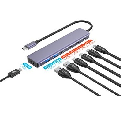 PLATINET HUB 7IN1 10GBS USB-C TO 4X USB-C 3.2
