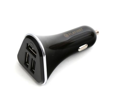 PLATINET nabíječka do auta 3xUSB 5,2A černá +