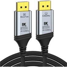 PremiumCord 8K Optický DisplayPort 1.4 přípojný kabel M/M, zlacené zastříknuté konektory, 10m