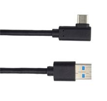 PremiumCord Kabel USB typ C/M zahnutý konektor 90° - USB 3.0 A/M, 1m