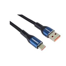 PremiumCord Super fast charging 5A kabel USB-C - USB 2.0 A  bavlněný oplet 0,5m