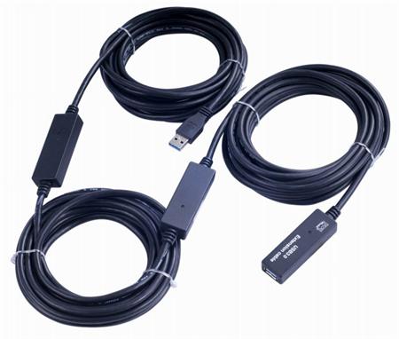 PremiumCord USB 3.0 repeater a prodluž. kabel