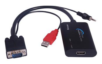 PremiumCord VGA+audio elektronický konvertor na