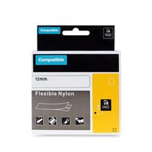 PRINTLINE kompatibilní páska s DYMO 18490, 12mm,3.5m,černý tisk/žlutý p., RHINO nyl.flexi
