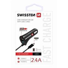 SWISSTEN CAR CHARGER USB-C AND USB 2,4A