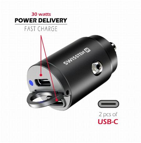 SWISSTEN CL ADAPTÉR POWER DELIVERY 2x USB-C 30W