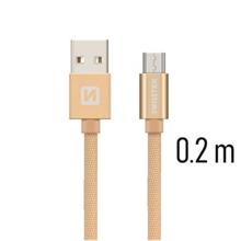 SWISSTEN DATA CABLE USB / MICRO USB TEXTILE 0,2M