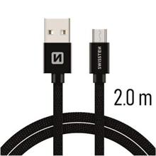 SWISSTEN DATA CABLE USB / MICRO USB TEXTILE 2,0M
