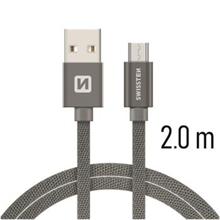 SWISSTEN DATA CABLE USB / MICRO USB TEXTILE 2,0M