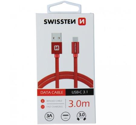 SWISSTEN DATA CABLE USB / USB-C TEXTILE 3,0M