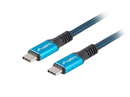 USB-C M/M 4.0 kabel 0,5m 100W 8K 30Hz modro-černá